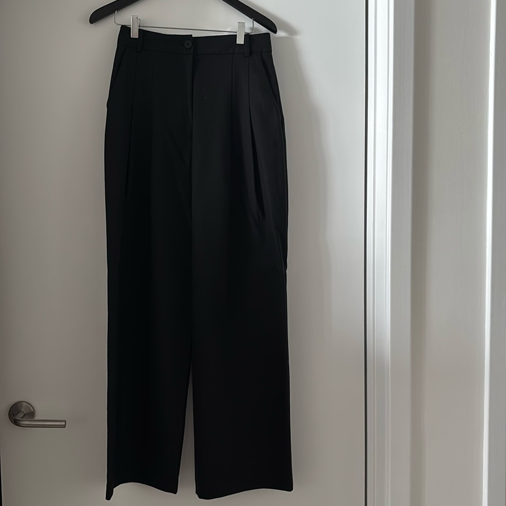 All Saints Charcoal Tailored high rise wool Trousers